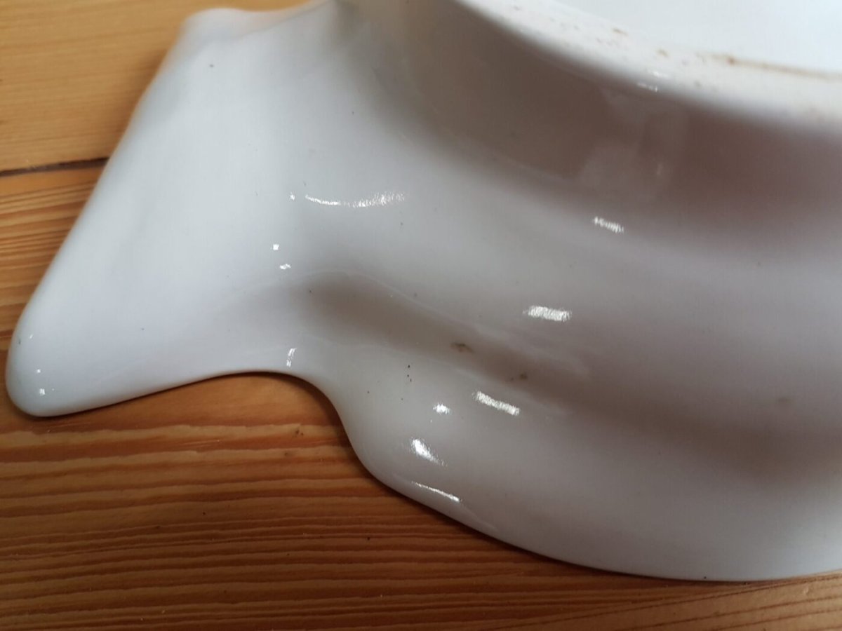 Vintage Wit Visschaaltje | Keramiek Serveerschaal | Brocante Decoratie - Afbeelding 5