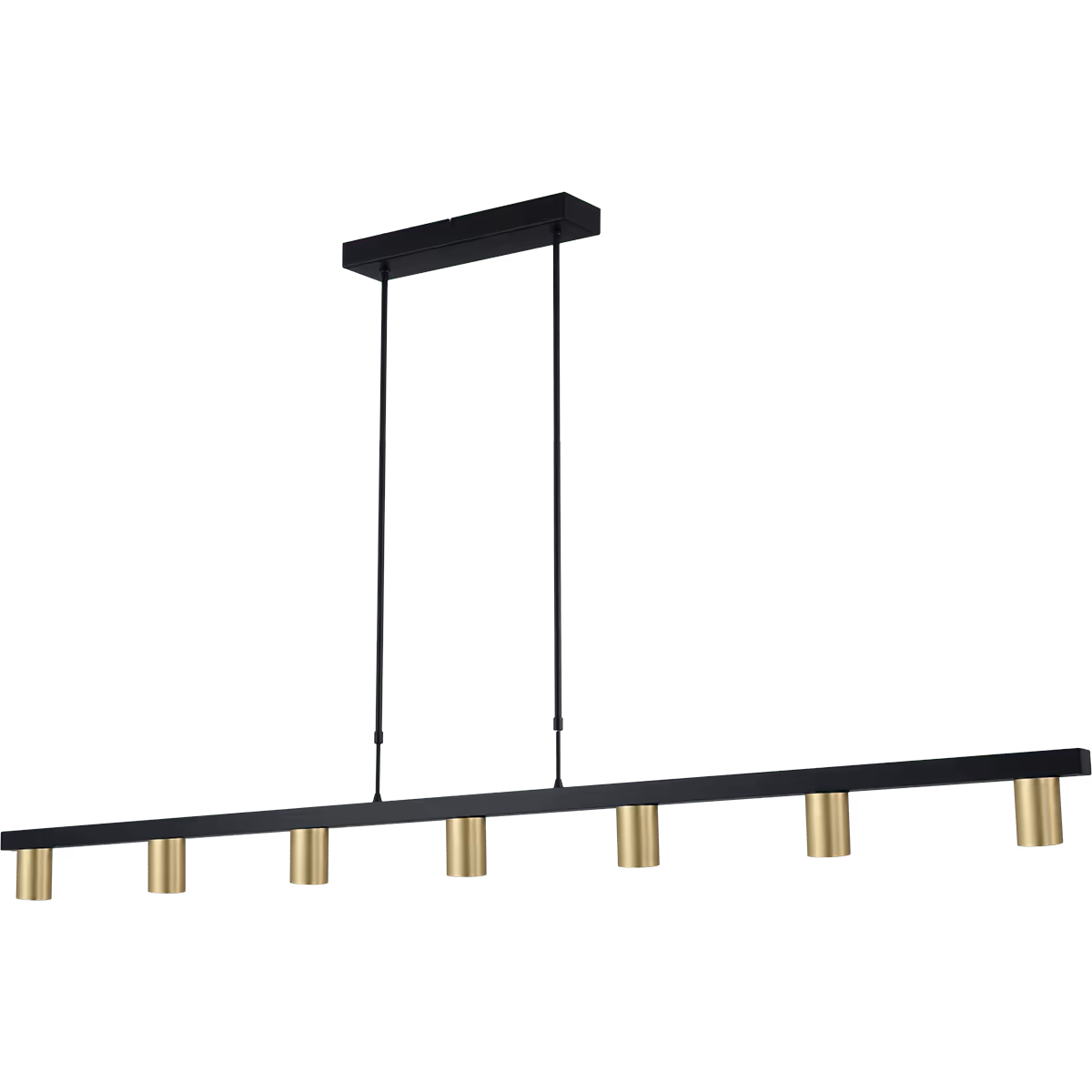 Hanglamp Bounce zwart/bmat goud 7-lichts, b. 180cm, MASTERLIGHT - Afbeelding 2