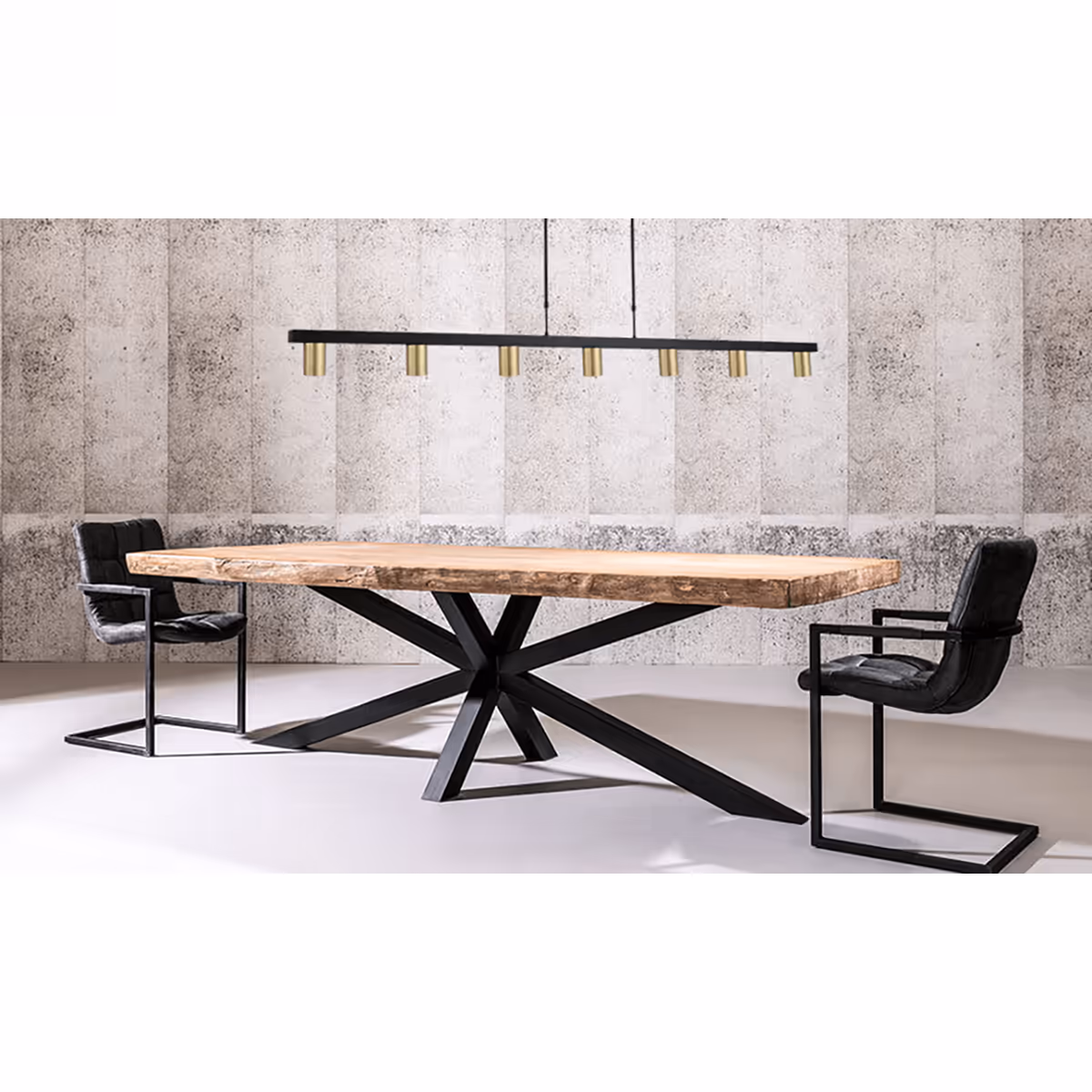 Hanglamp Bounce zwart/bmat goud 7-lichts, b. 180cm, MASTERLIGHT - Afbeelding 3