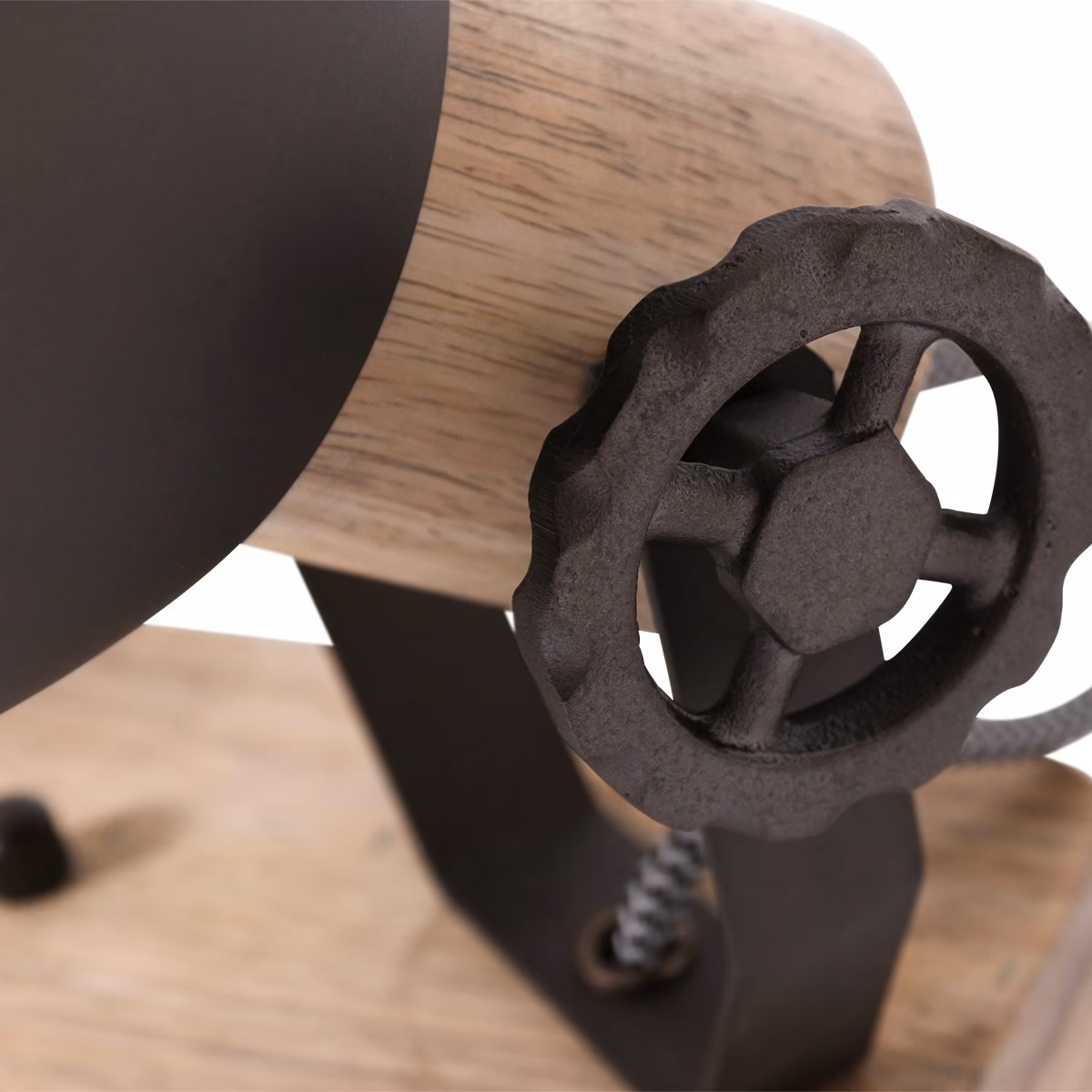 Plafondspot of wandspot 2-lichts E27, antraciet en hout, Gearwood, Mexlite - Afbeelding 5