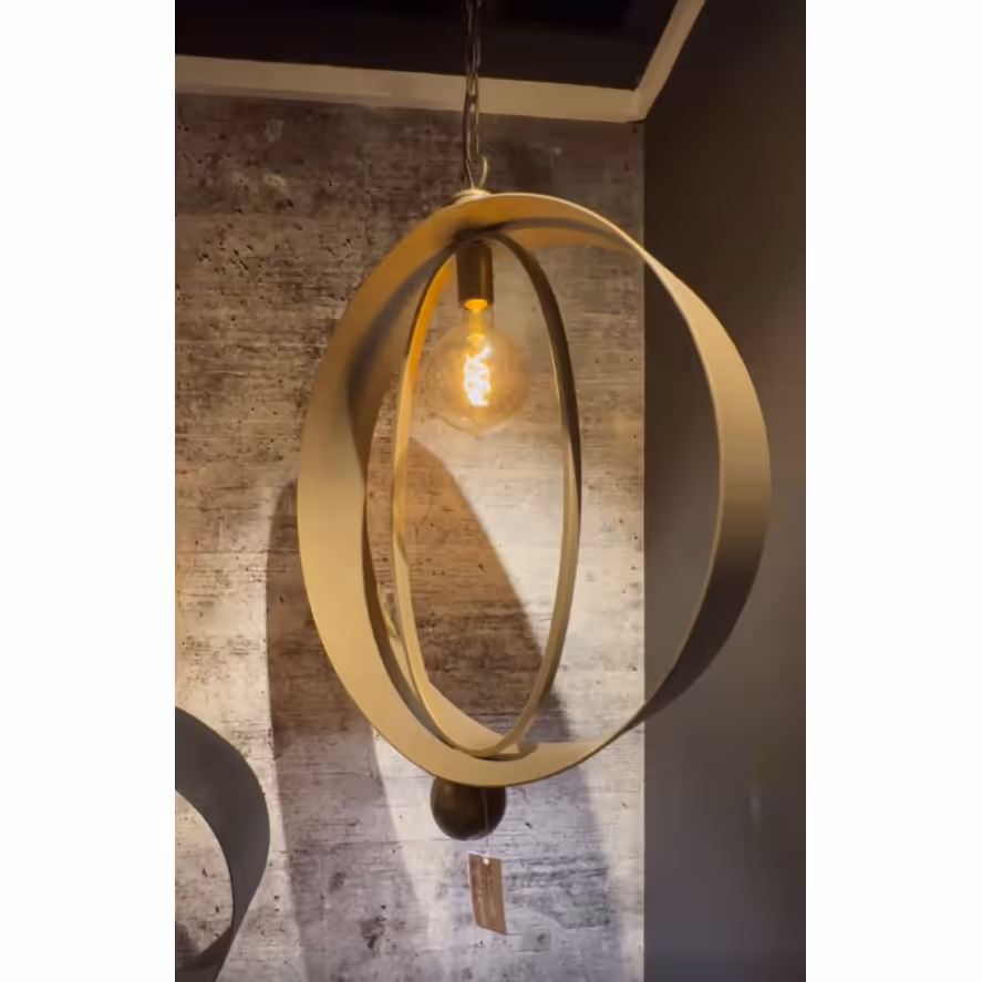 Hanglamp Breeze rond, 1-lichts + 1 LED spot, wit. Rond 50 cm, b. 12 c, h. 72 cm – LECLERCQ & BOUWMAN - Afbeelding 3