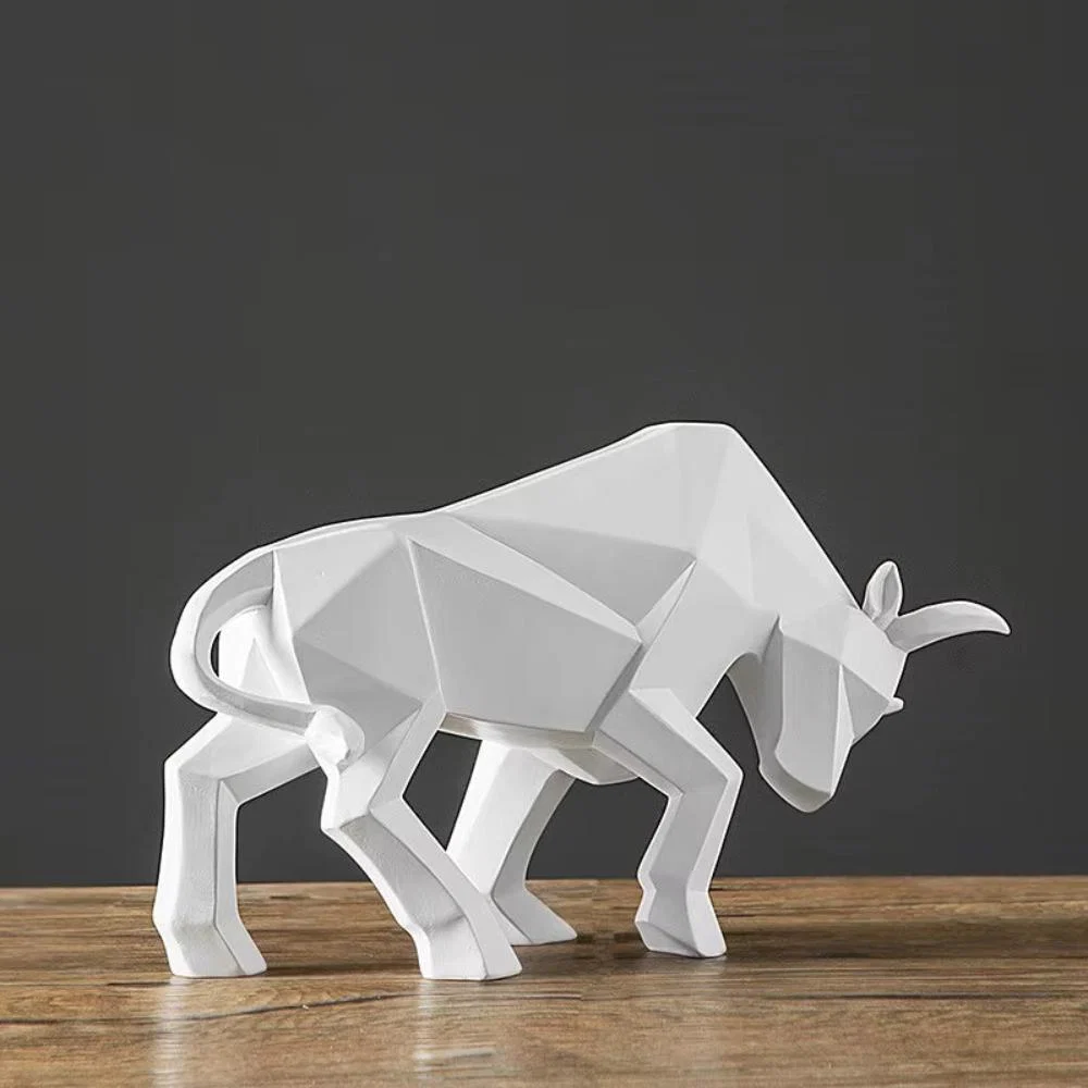 Crea Bull Beeldje - Eco-Vriendelijk Hars, Uniek Handgemaakt Stier Decor - Afbeelding 3