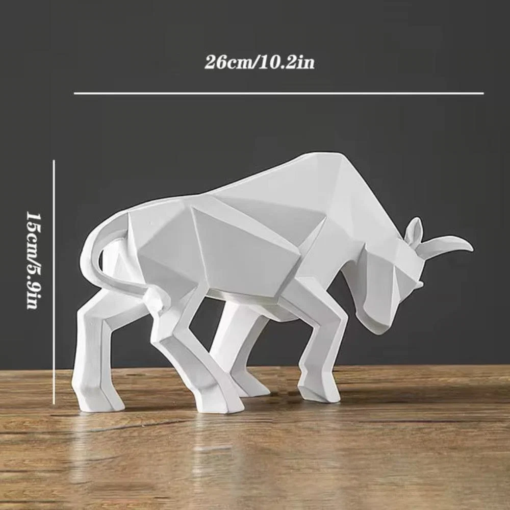Crea Bull Beeldje - Eco-Vriendelijk Hars, Uniek Handgemaakt Stier Decor - Afbeelding 4