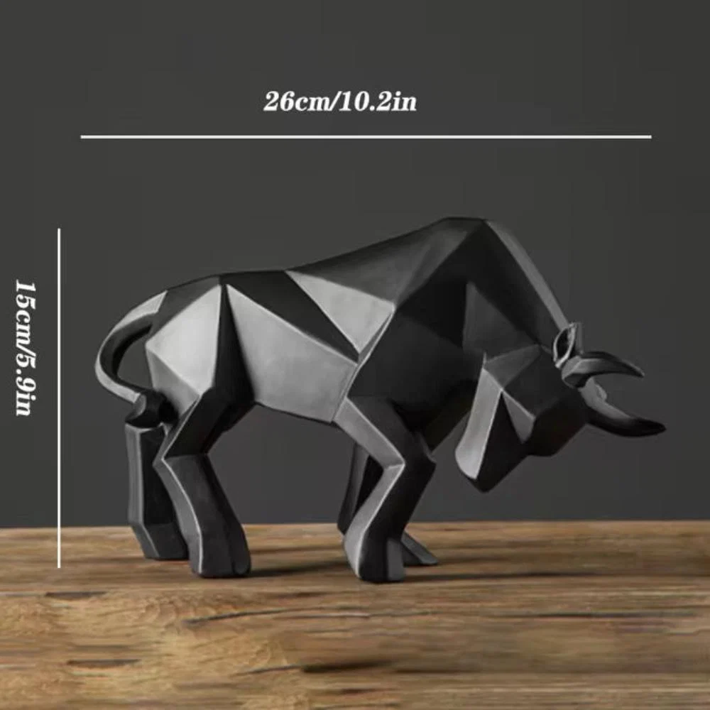 Crea Bull Beeldje - Eco-Vriendelijk Hars, Uniek Handgemaakt Stier Decor - Afbeelding 5