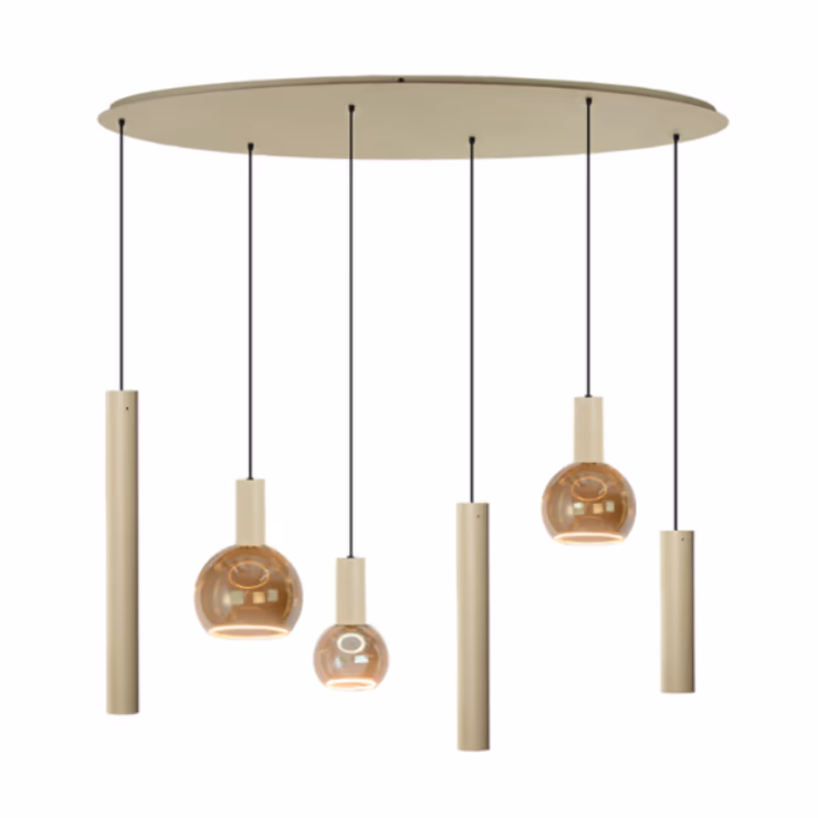 Hanglamp Riva 4395, ovaal, Quartz, 6 lichts, zonder lichtbronnen, ZTAHL