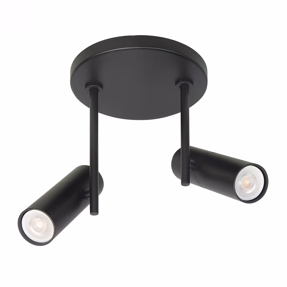 Trend spot 230V rond 2 x mini GU10 Mat zwart – HIGHLIGHT - Afbeelding 2