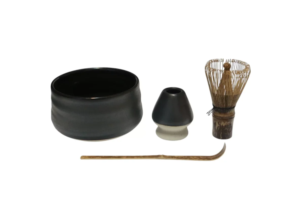 Japanse Matcha Thee Set – Kitsune Antraciet 4-delig - Afbeelding 3